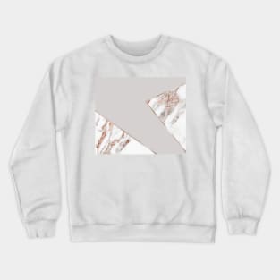 Geometric grey - rose gold marble Crewneck Sweatshirt